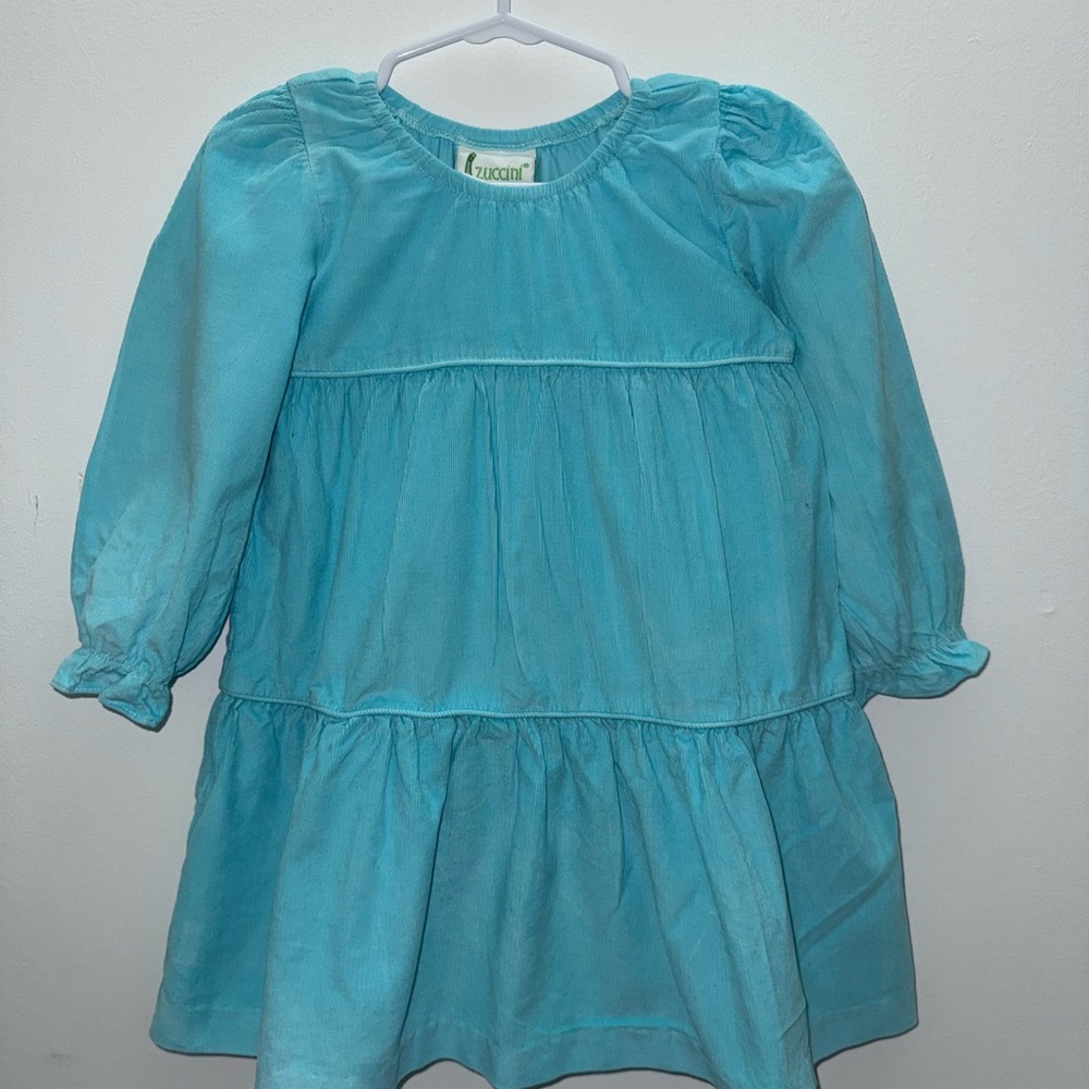 2T Blue Corduroy Kids Dress